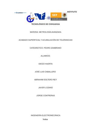 Acabado Superficial y Acumulación de Tolerancias