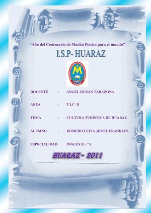 Cultura Turistica de Huaraz