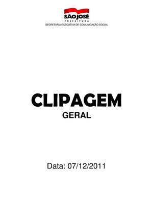 Clipagem Geral 07/12/2011