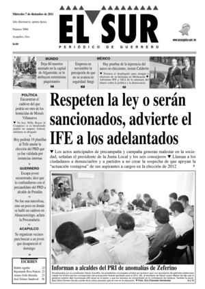 El Sur 7 de diciembre de  2011.