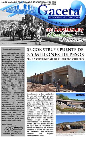 Gaceta Municipal El Oro Durango