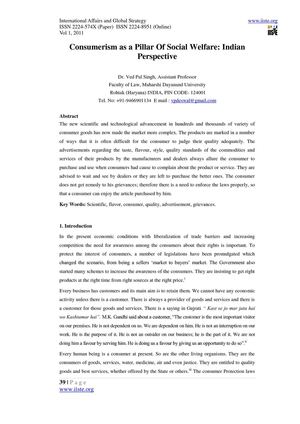 4.[39-47]CONSUMERISM  A PILLAR OF SOCIAL WELFARE  INDIAN PERSPECTIVE