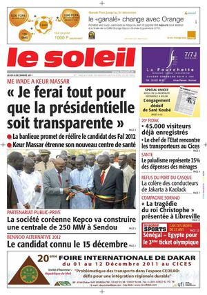 Edition du 08 Dec 2011