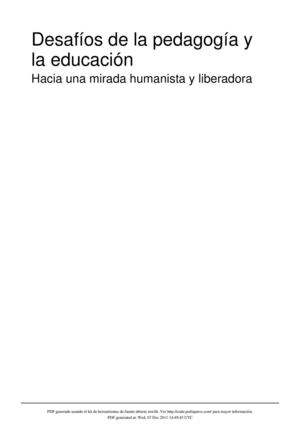 Desafíos de la tarea de educar. 