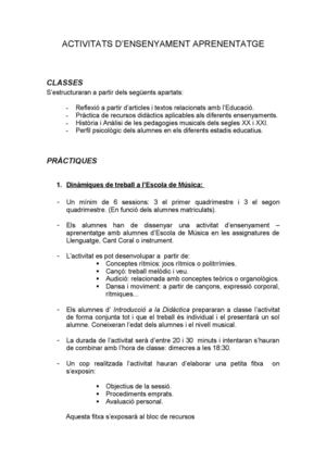 Pràctiques de Didàctica Musical - Conservatori de Terrassa