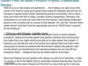 Gluten Free No Bake Pumpkin Praline Cheesecake Recipe