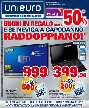 Volantino Unieuro dal 10/12 al 24/12/2011