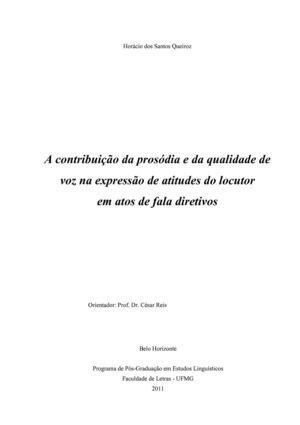A contribuição da prosódia e da qualidade de voz na expressão de atitudes do locutor em atos de fala diretivos