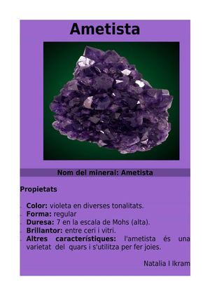 Fitxes de minerals