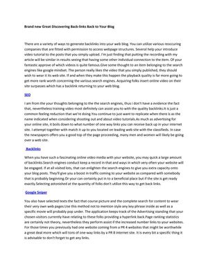 Brand new Great Discovering Back-links Back to Your Blog