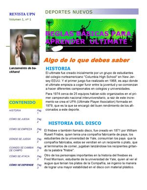 REGLAS BÁSICAS PARA APRENDER A JUGAR ULTIMATE
