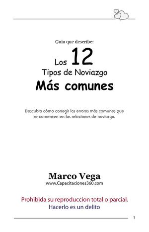 12 tipos de NOVIAZGO