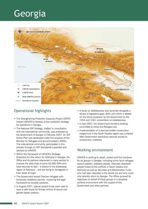 UNHCR Global Report 2007, Georgia, p. 392
