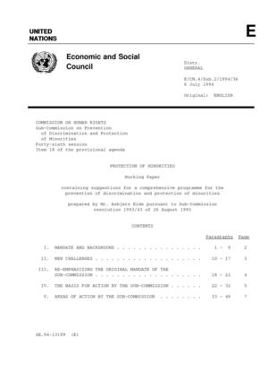UN Commission on Human Rights, working paper - Protection of Minorities, 6 July 1994