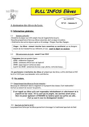 bull info élèves n°12