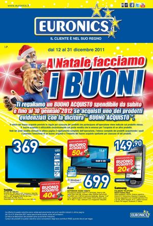 Volantino Euronics gruppo Dimo dal 12/12 al 31/12/2011