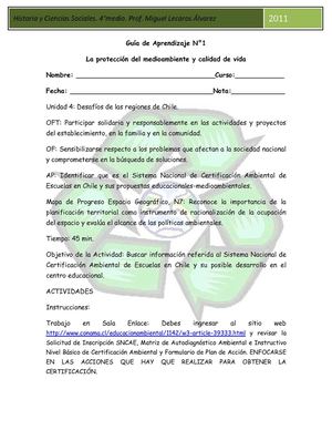 La protección del medioambiente y calidad de vida