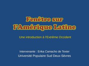 Fenêtre sur l'Amérique latine : cours n°1