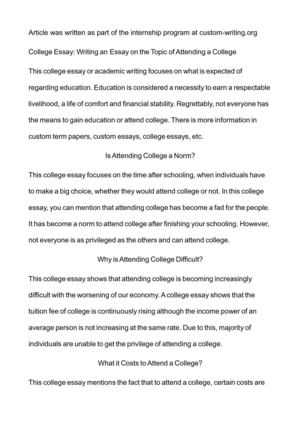 Essay on college education education