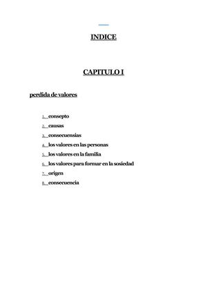 Pérdida de Valores en la sociedad