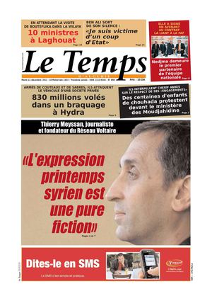 Le Temps d'Algérie Edition du Mardi 13 Décembre 2011