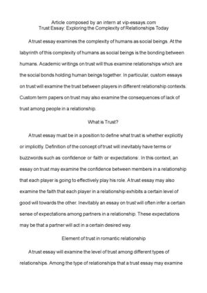 Types of relationships essay