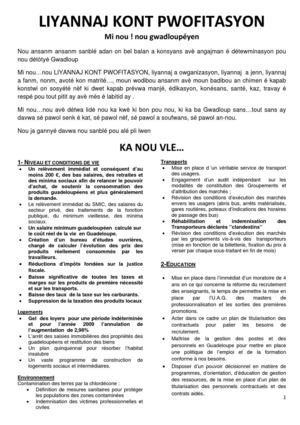 Revendications du Liyannaj Kont Pwofitasyon