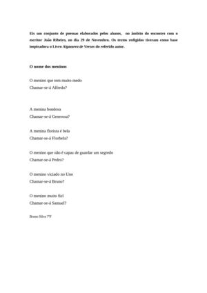 Poemas João Ribeiro - E.B.2,3 Fernando Pessoa . S.M. Feira