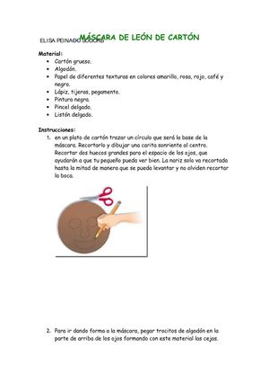MÁSCARA DE LEÓN DE CARTÓN