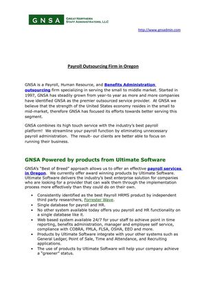 Payroll Outsourcing Services & Firm: Portland, Oregon