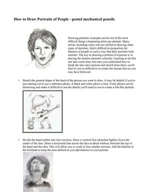 How to Draw Portraits of People - pentel mechanical pencils