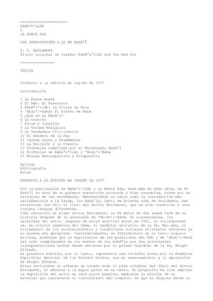 Introduccion a la Fe Bahai