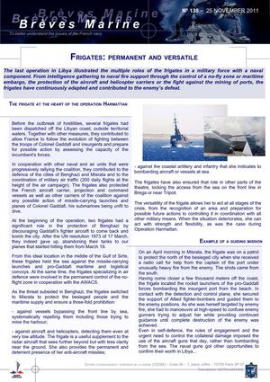 BM 138 - Frigates : permanent and versatile