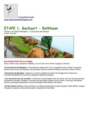 1. Chevauchée en Mongolie (Gachuurt - Batkhaan) 2012