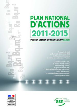 Plan national d’actions 2011-2015 pour la gestion du risque lié au radon