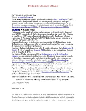 derechops de los niños , niñas y adolesentes