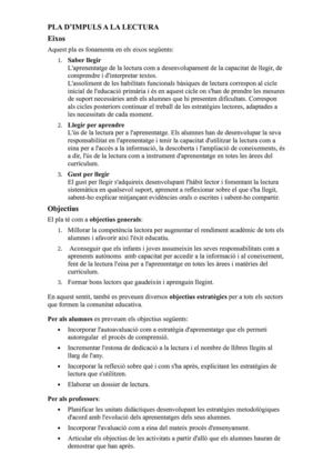 Pla d'impuls a la lectura