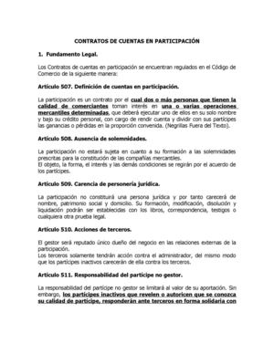 Contratos de Cuentas en Participación