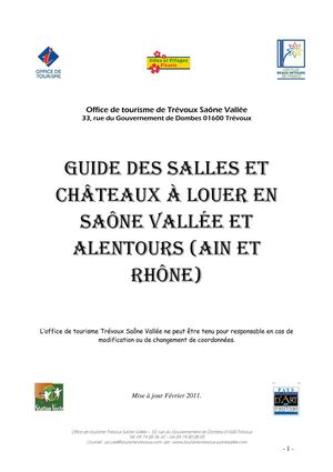 Guide des salles à louer autour de Trévoux