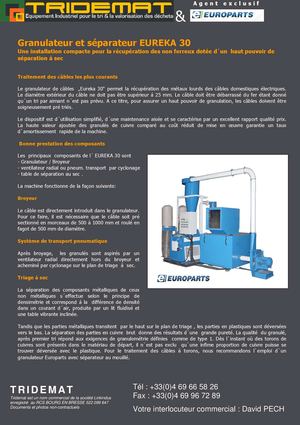 Machine à séparer le cuivre et le plastique à haute cadence