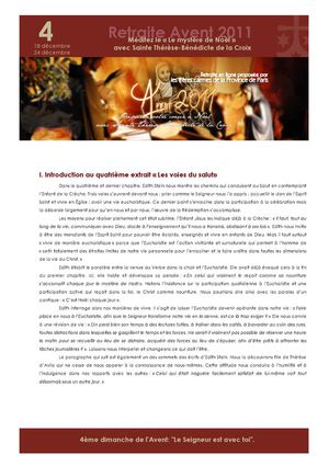 Retraite Avent 2011 - Semaine 4 - format A4