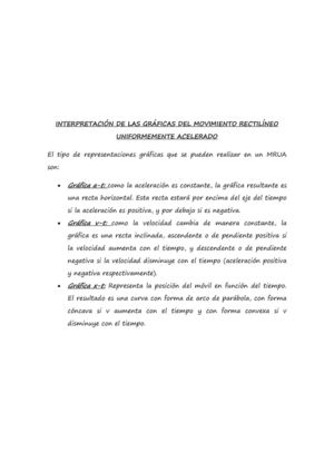 INTERPRETACIÓN DE LAS GRÁFICAS DEL MRUA