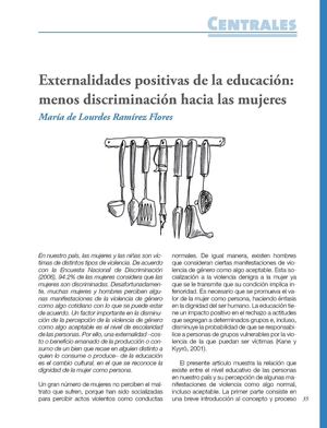 Externalidades positivas de la educación: menos discriminación hacia las mujeres