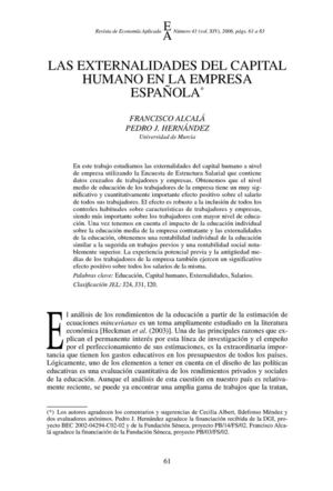 LAS EXTERNALIDADES DEL CAPITAL HUMANO EN LA EMPRESA ESPAÑOLA*