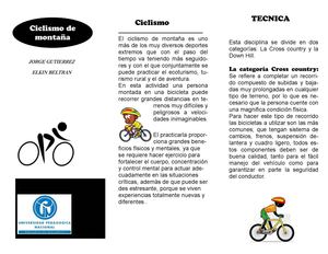 FOLLETO CICLISMO