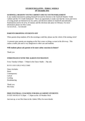 Term 2 - Week 8 Student Bulletin
