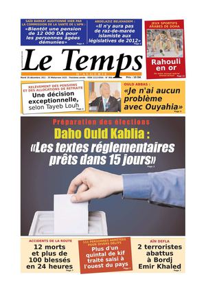 Le Temps d'Algérie Edition du Mardi 20 Décembre 2011