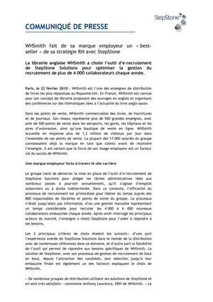 WHSmith fait de sa marque employeur un « bestseller » de sa stratégie RH avec StepStone