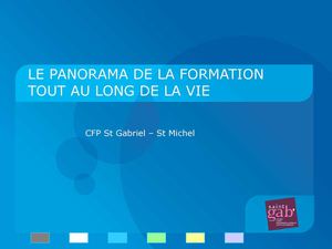 Le panorama de la formation tout au long de la vie