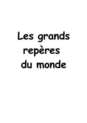 Les grands repères du monde géographie CE2